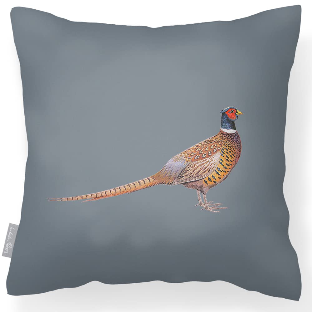 Izabela Peters Outdoor Cushions Waterproof, 43 cm, Filled Outdoor Cushion, Pheasant - Grey, Garden Furniture Cushions, Outdoor Seat Cushions, Garden Chair Cushions
