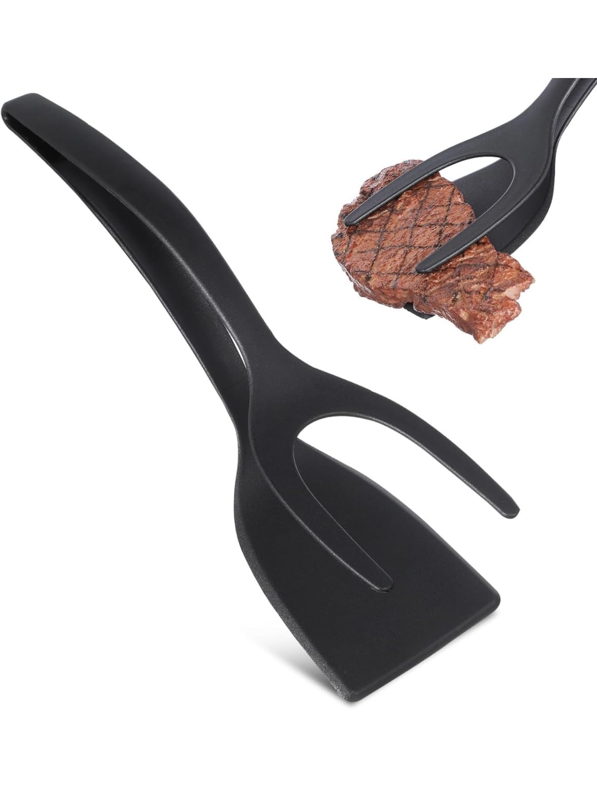 2 in 1 Grip and Flip Spatula Tongs Egg Flipper Tong Pancake Fish French Toast Omelet Making for Home Kitchen Cooking Tool