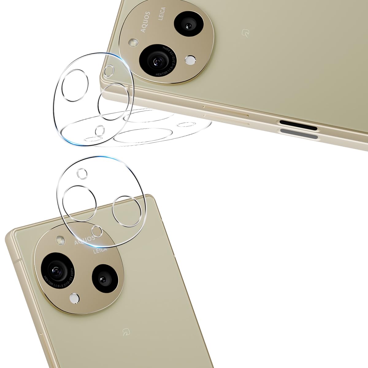 用 AQUOS R10 SH-51F カメラフィルム カバー【2枚セット 日本旭硝子製 全面保護】 用 アクオス R10 カメラ保護フィルム ケース レンズ保護 耐衝撃·硬度10H 用 AQUOS R10 カメラレンズ保護カバー SGS認証 高透過率 超薄型 気泡防止 自動吸着 貼り付け簡単 用 SH-51F カメラ保護
