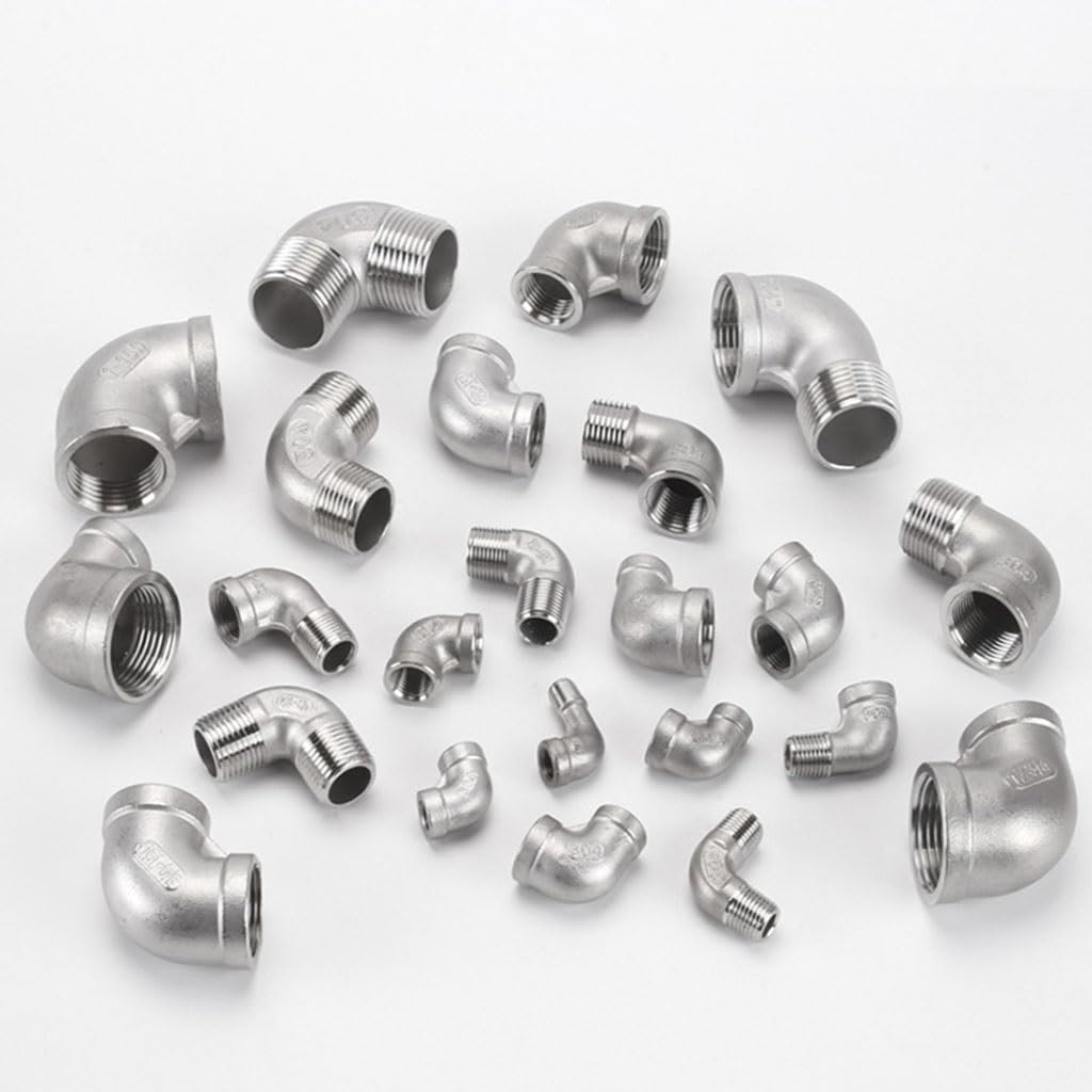 racor codo, 1 Uds 304 codo roscado macho/hembra de acero inoxidable, 1/8 "1/4" 3/8 "1/2" 3/4 "1" conector acodado de 90 grados accesorio de tubería(3/4" Female Elbow)