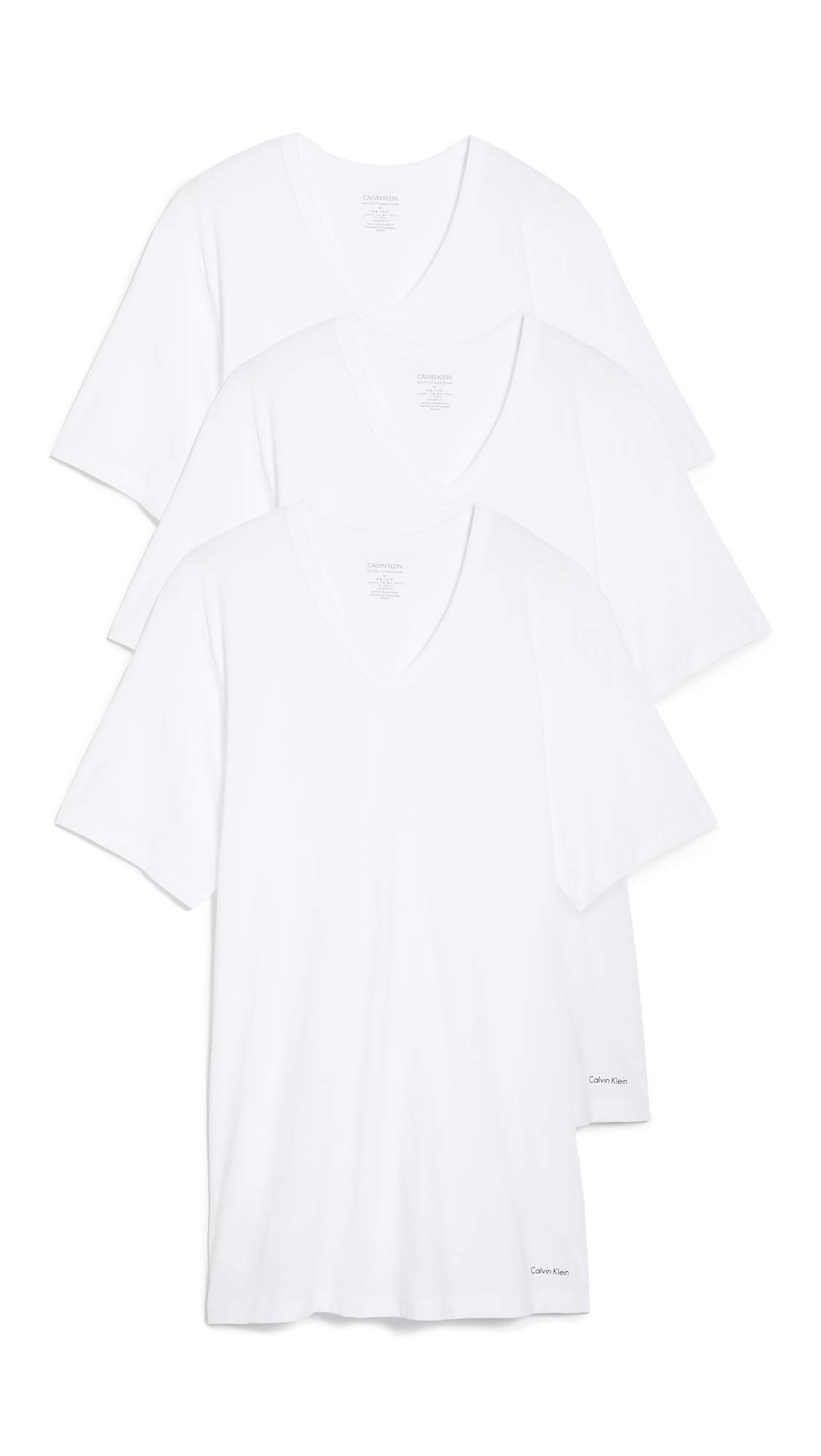 Calvin Klein Herren Cotton Classic Slim Fit V Neck T-Shirts Unterwsche (3er Pack)