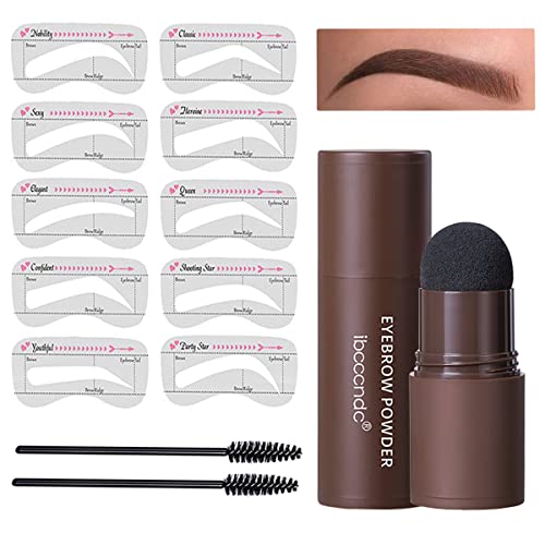 Eyebrow Stamp Stencil Kit, Brow Stamp One Step Shaping Kit, Build for Long-lasting Waterproof Perfect Brow with 10 Eyebrow Stamp Stencils Reusable Kit