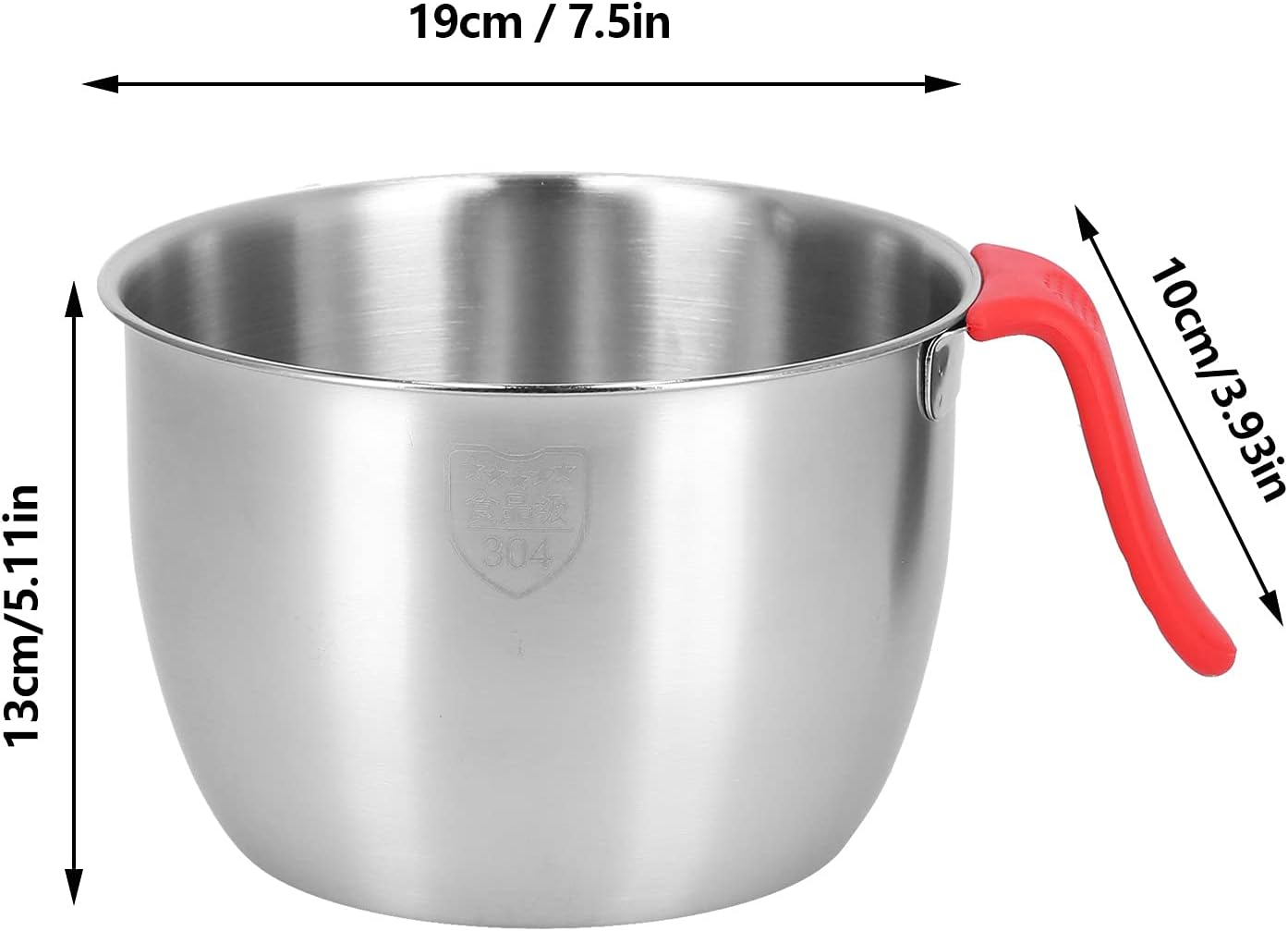 Stainless Steel Mixing Bowls, Food Container with Handle, Egg Whisking Bowl for Egg Whisking, Salad Serving, Kitchen Utensils (2800ML)