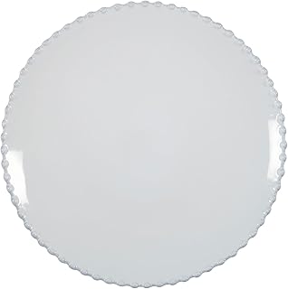 Costa Nova plato llano Pearl: pieza de vajilla de gres fino blanco y esmalte brillante, apta para lavavajillas, microonda...