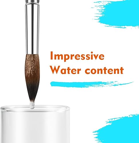 Miniatura 3 de Sable - Juego de 18 pinceles de acuarela para el cabello de color sable suave, punta redonda, plano, filbert, daga, abanico, angular, lengua de gato