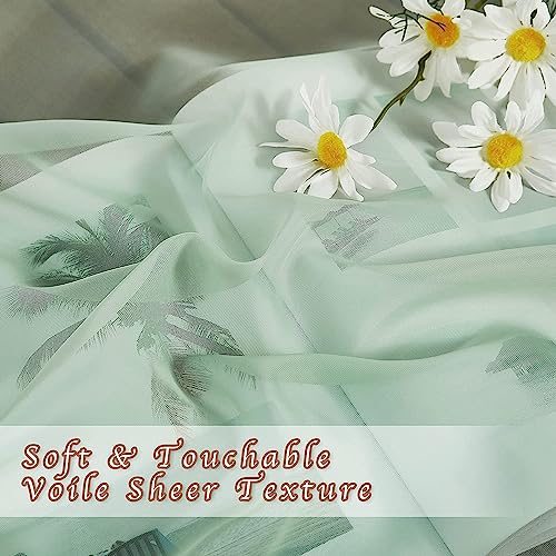 PONY DANCE Sage Green Voile Curtains 60x84 inches - Image 3