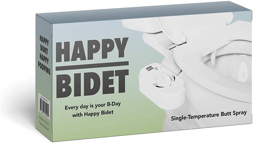 Happy Bidet Self Cleaning Toilet Seat Attachment | Non-Electric, Adjustable Nozzle, Stream & Pressure. (Easy 10-Minute Install, No Plumbing or Electric Required), Hygienic & Eco-friendly - - 