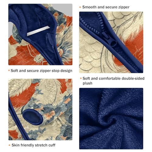 Dragon Cloud Toddler Fleece Jacket Girl Boys Hooded Fleece Jacket Coat Warm Outwear Zip-up 3-10T3