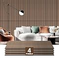 RITOLLO 4 Pack Wood Panels for Wall, 47.2"×23.6"×0.7" Wood Slat Acoustic Panels for Wall, Soundproof Panels, 3D Fluted Panels for Interior Wall Decor (Natural Walnut)