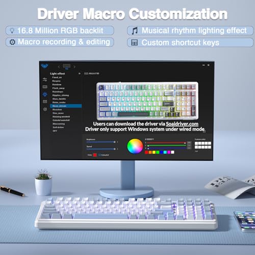 Image of AULA F99 Wireless Mechanical Keyboard-Silent Version,Triple-Mode(BT5.0 /2.4GHz /USB-C),Gasket Mounted,Hot Swappable Keyboard with Pre-lubed Linear Switches,RGB Backlit PC Gaming Keyboards for Win /Mac