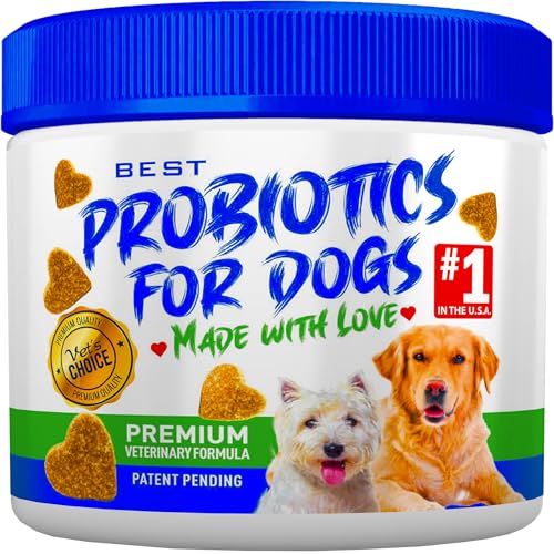Probiotics for Dogs (1 Chew Per Day – 30 Day Supply) Soft Chews for Dog Digestive Health Prevents Diarrhea, Allergies. Probiotic for Healthy Stomach, Gut & Overall Wellbeing
