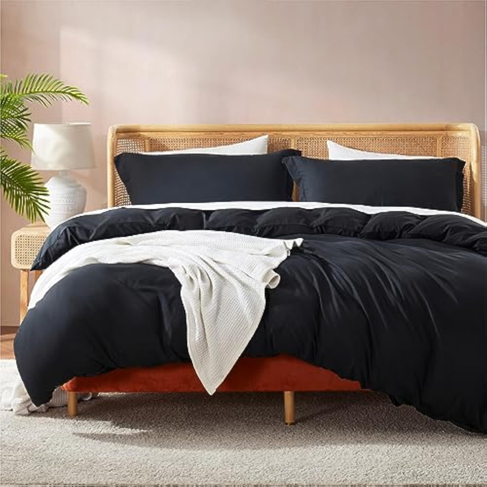 Luxury 100% Super Soft Microfiber Duvet Cover Set, Black