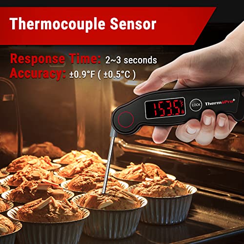 Thermopro Tp19 Waterproof Digital Meat Thermometer For Grilling With Ambidextrous Backlit & Thermocouple Instant Read Thermometer Kitchen Cooking Food Thermometer For Candy Water Oil Bbq Grill Smoker #TOP1