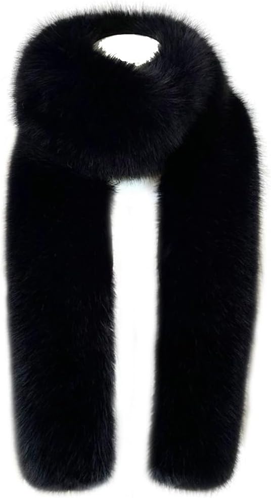 Fluffy Faux Fox Fur Shawl Womens Wedding Halloween 1920s Party Stole Shrug Neck Warmer Collar Winter Fur Scarf Shawl