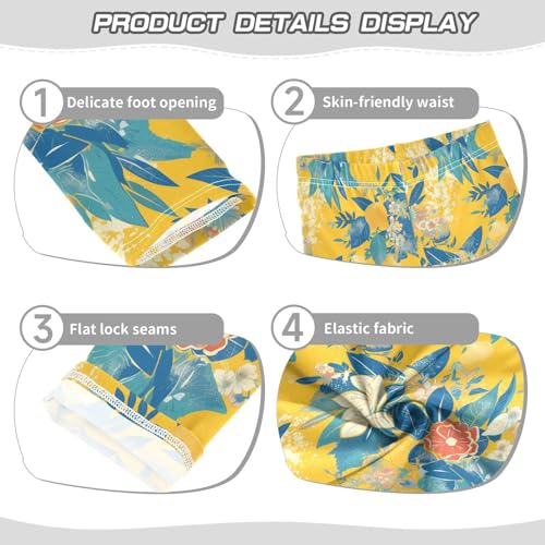 KLL Floral Indonesian Batik Motif Little Girls Cotton Leggings Soft High Waisted Leg Yoga Pants Sports3