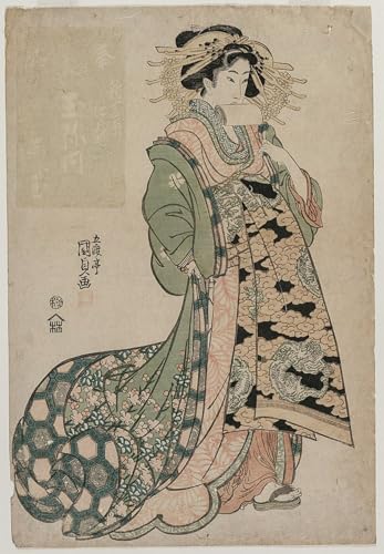 Cuadro de Utagawa Kunisada la cortesana Shiratama para decorar paredes de oficina y estudio