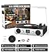 VinylsLink Record Player with Built-in Speakers, Belt-Driven Turntable Support 3-Speed, FM Radio and Bluetooth Receiving, RCA Line Out & AUX in, USB Recording and Auto Stop, Silver Black