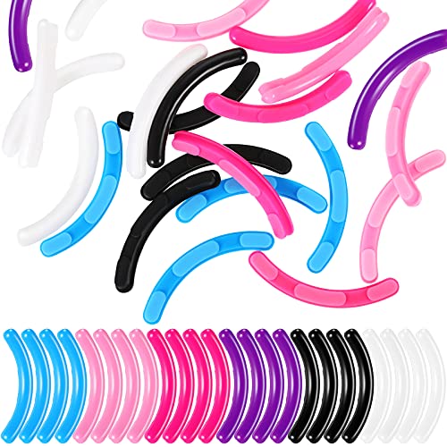 Zhehao Curler Refills Eyelash Curler Refill Pads Silicone Rubber Curler Replacement Refills Pads for Universal Eyelash Curler with a Clear Storage Box (Multi Colors)