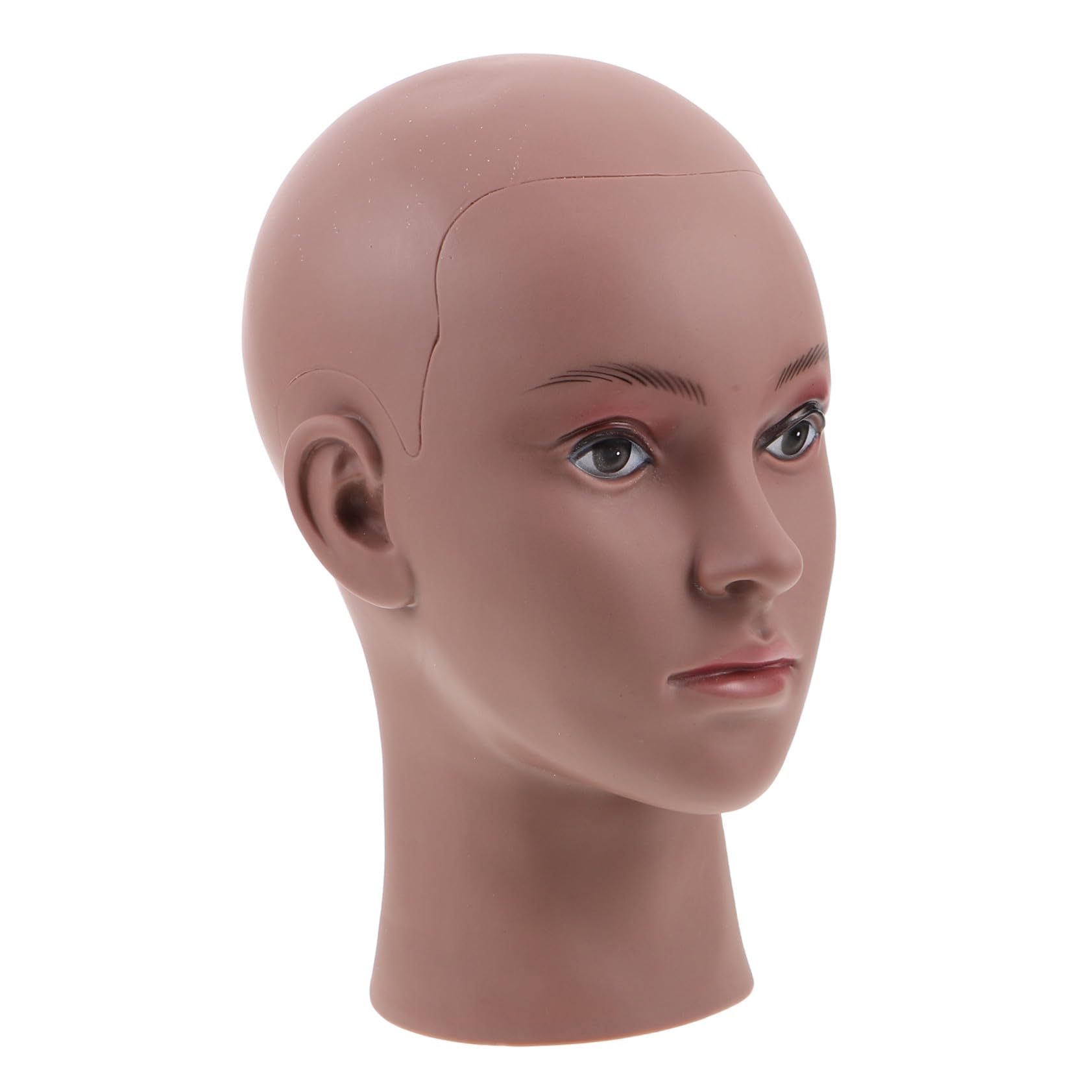 Testa di Manichino Calva in Pvc Nera per Espositore di Parrucchiere Supporto per Parrucche Femminili Cappelli e Occhiali per Formazione in Cosmetologia