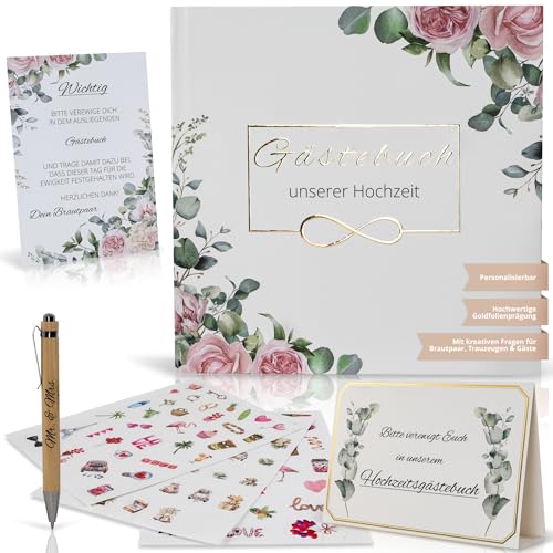Premium Gästebuch zur Hochzeit mit Fragen zum Ausfüllen