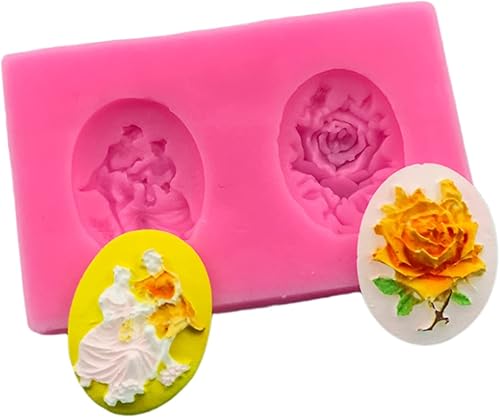 Fondant Mould 3 Pieces Rose Lover Cartoon Modeling Silicone Mold Cake Sugar Sugar Mold DIY Kitchen Baking Mold