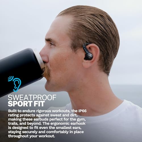 Image of JLab, Epic Air Sport ANC 3, True Wireless Earbuds, Active Noise Cancelling, Bluetooth, Sport, Black