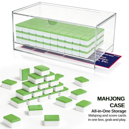 Caja para Fichas de Mahjong Acrílico Transparente 2 Niveles miniatura 4