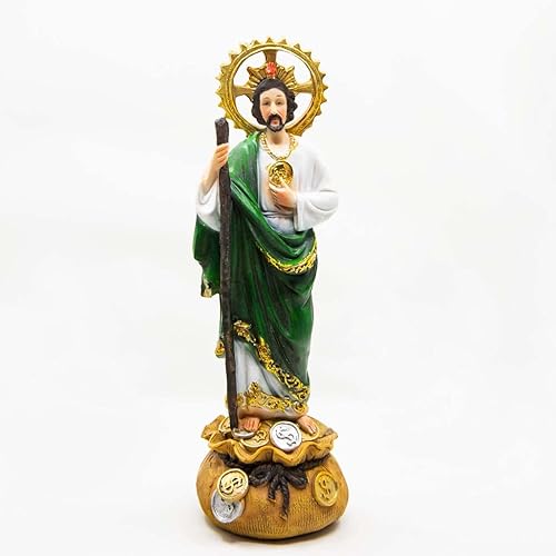 Monedas de estatua de San Jude Thadeo de 8 pulgadas San Judas Tadeo con Monedas