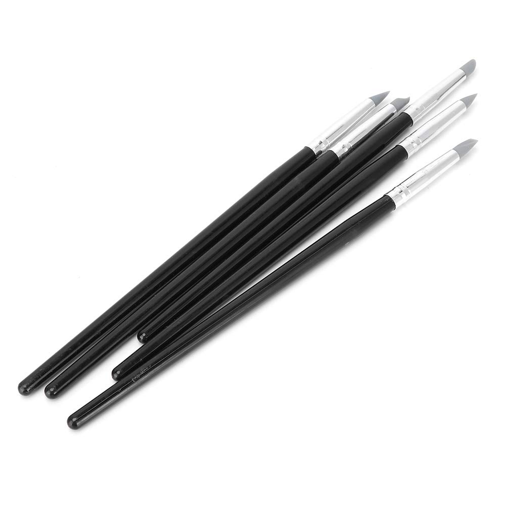 Versatile 5-Piece Clay Sculpting Tool Set with Comfortable Grip - Silicone Head Shapers for Detailed Clay, Paper Clay, and Ceramic Crafts - Lightweight and Sturdy for Artists