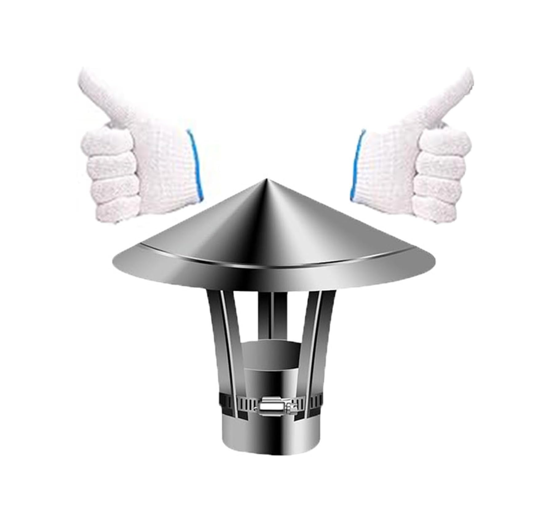 Asuiu One Color 304 Stainless Steel Chimney Cap 1.9"-11.8" Adjustable Rain Cover For Wood Stove Fireplace Exhaust Pipe(9.8")