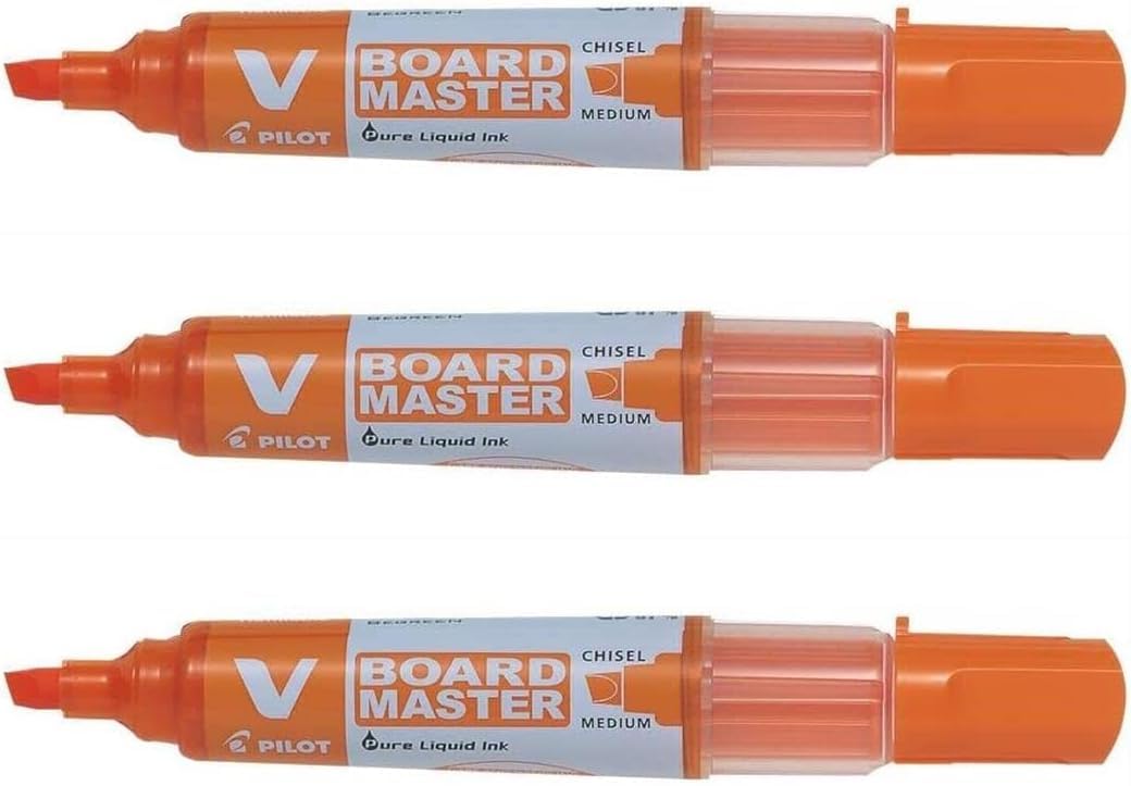 PILOT Pack of 3 V Board Master BeGreen PTE Beveled Medium Orange Markers