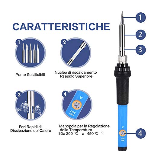 Virmi Saldatore a Stagno Professionale, Kit 5 in 1...