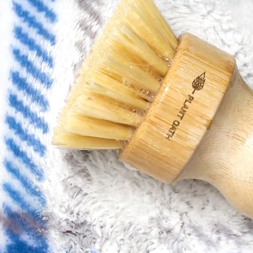 Image of | Bamboo Dish Brush Set #03 | Eco-Conscious Kitchen Cleaning Kit | Sustainable Gifts | Bridal Friends Family | Plastic-Free Tools