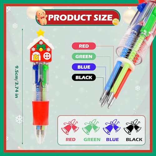 LiYiQ 100 Bolígrafos 4-en-1 Multicolor Tema Navidad miniatura 2