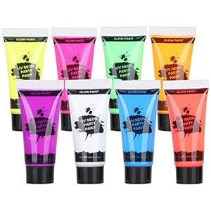 Set de pintura corporal, 10ml Set de pintura corporal Blacklight Maquillaje de pintura corporal y facial Pinturas…