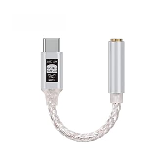 JCALLY JM20MAX USB-C to 3.5mm Audio Adapter Upgraded 195mW Dongle DAC for Headphone Dual Chips with CS43131 + SGM8262, DSD256, 32bit/384kHz, Type C Cable Wire Amplifier for iPhone, Android & More