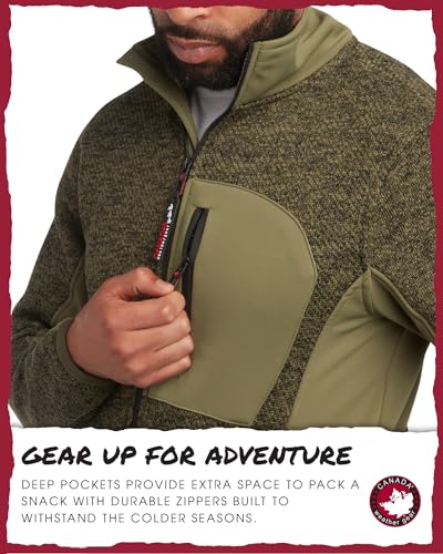 CANADA WEATHER GEAR Men's Sweater Fleece Jacket - Warm Zip Up Techno Fleece Sweater - Casual Outdoor Jackets for Men (M-XXL)3