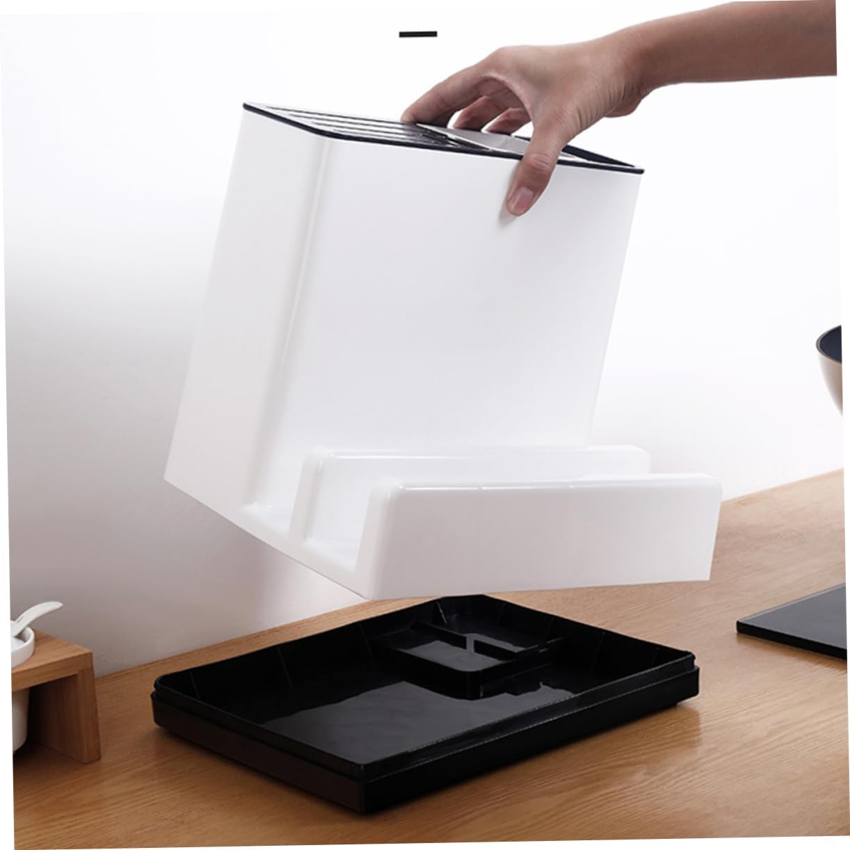 Cabilock Multi-function Kitchen Rack Dish Drainer Utensil Holder Cutting Board Pot Organizer for Efficient Kitchen Storage and Organization