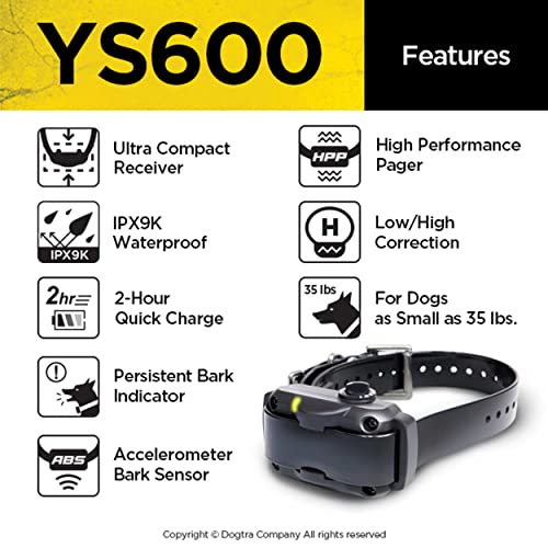 Dogtra Ys600 Rechargeable Waterproof High-Output No Bark Collar #TOP1