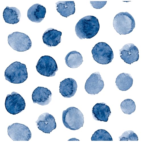 HAOKHOME Blue Peel and Stick Wallpaper Polka Dot Removable Nursery Wall Paper Modern Kids Room Bathroom Accent Wall 17.7in x 9.8ft