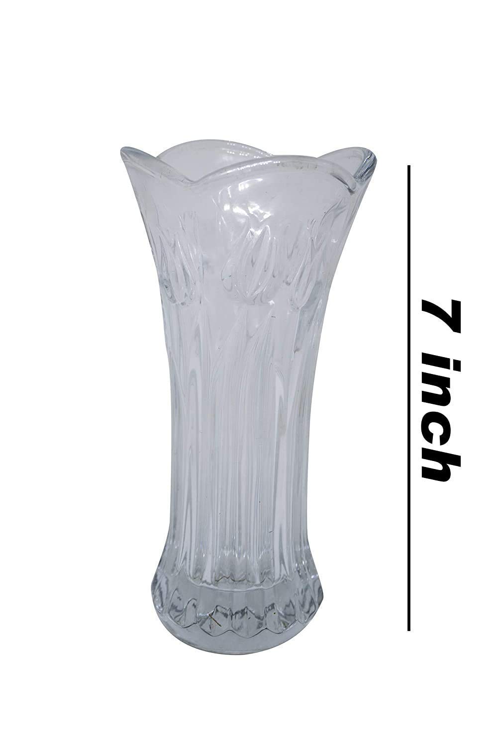 Mahi Enterprise? Glass Flower Design Flower Pot (Medium, Clear) 3