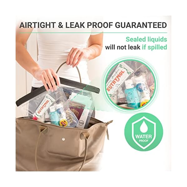 3 x Flugzeug Beutel Flüssigkeiten Kosmetiktasche Transparent - 1 L Weltweit Zugelassener Flüssigkeiten Beutel Handgepäck… – Bild 6