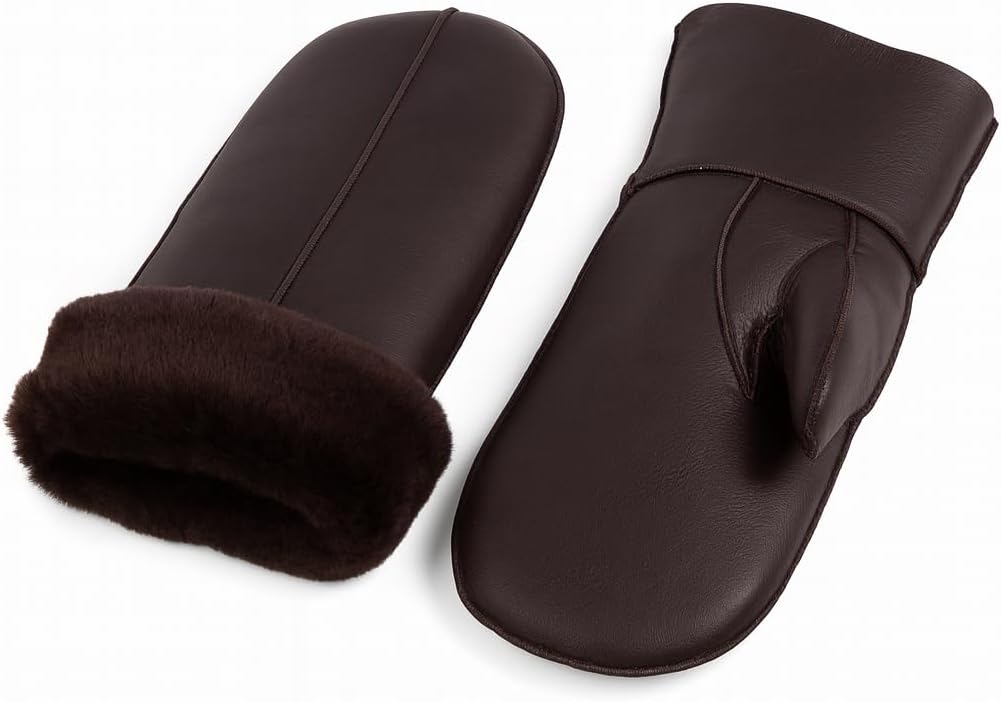 Women's Sheepskin Fur Mittens – LWG Certified Premium Shearling Leather Warm Cold Weather Winter Gloves - Image 6