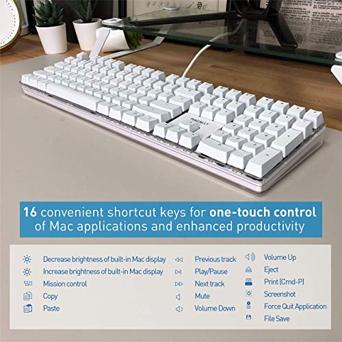 Macally Backlit Keyboard for Mac and an Ergonomic Laptop Stand, Ultimate MacBook Accessories
