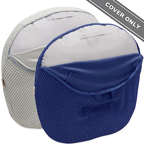 Image of Strechy Newborn Lounger Cover, Removable and Ultra Soft Sung Fitted Baby Lounger Slipcover by BlueSnail (2 Pack, Navy+Light Gray)