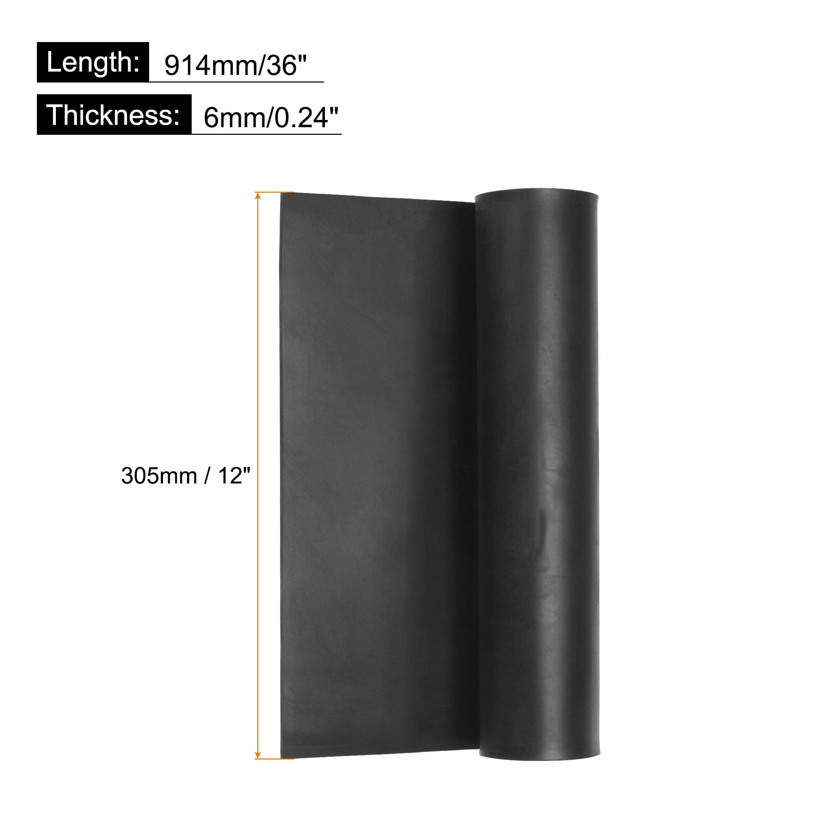 QUARKZMAN Lámina De Goma Sólida De 1/4" De Grosor X 12" De Ancho X 27.5" De Largo, Material De Techo De Neopreno Antideslizante Para Juntas Material DIY, Almohadillas, Sellado, Paragolpes