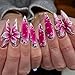 Vibrant Pink Leopard Floral Soft Gel Press On Nails, Custom Fit All Nail Beds, Reusable Almond Nails with Hand Painted Detail, Statement Look