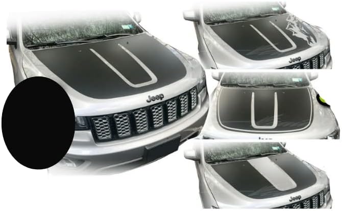 Hood Blackout Decal Racing Stripes Fits Jeep Grand Cherokee 2011-2020 Vinyl Decals and Stripes Stickers Years 2011-2020 Vinyl Modified Stripe Exterior Decal (Matte Black)