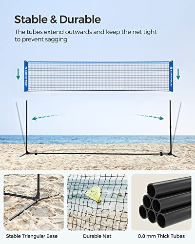 image for SONGMICS 13 ft Badminton Net, Height Adjustable Volleyball Net, Pickle