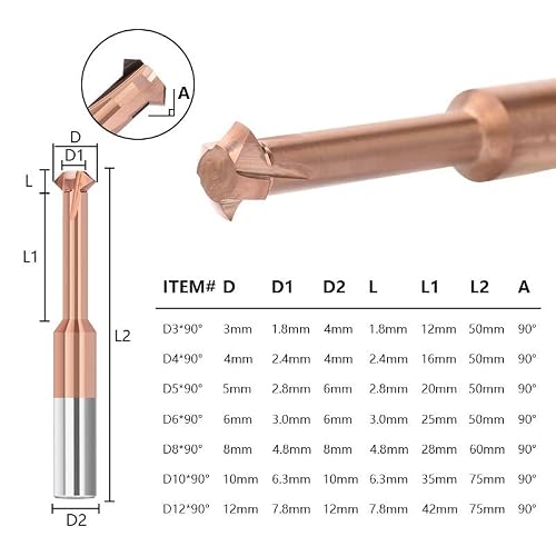 WZFC 90 Degree Front Back Deburrer Double Angular Chamfering Cutter Inner Chamfer CNC Tool,D8x28xD4.8xD8x60